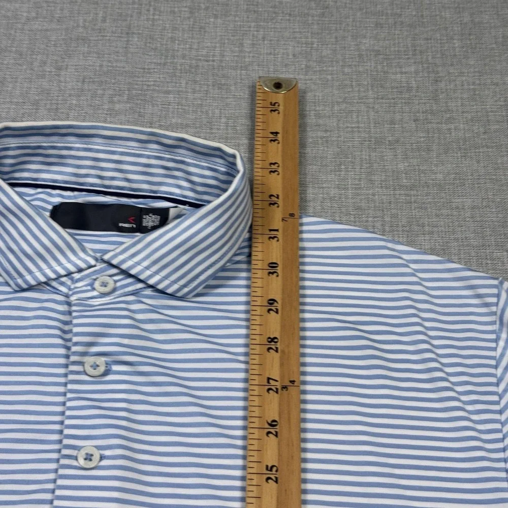 Ralph Lauren RLX Calusa Pines Golf Course Polo Shirt Mens Large Blue Striped